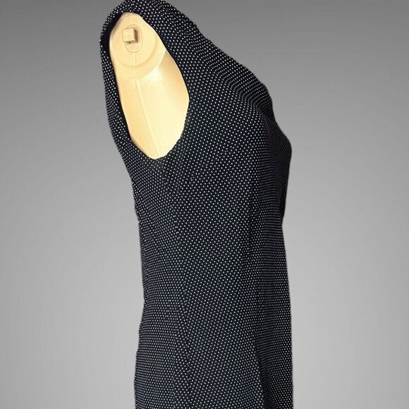 Charter Club Shift A-Line Dress Size 8 Black White 100% Silk Lined Polka Dots - Picture 3 of 16